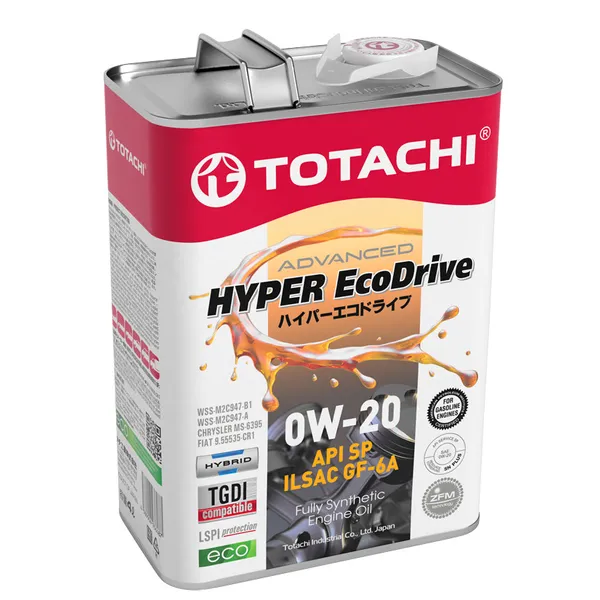 Масло моторное TOTACHI HYPER Ecodrive Fully Synthetic SP/RC/GF-6A 0W-20 4л E0104
