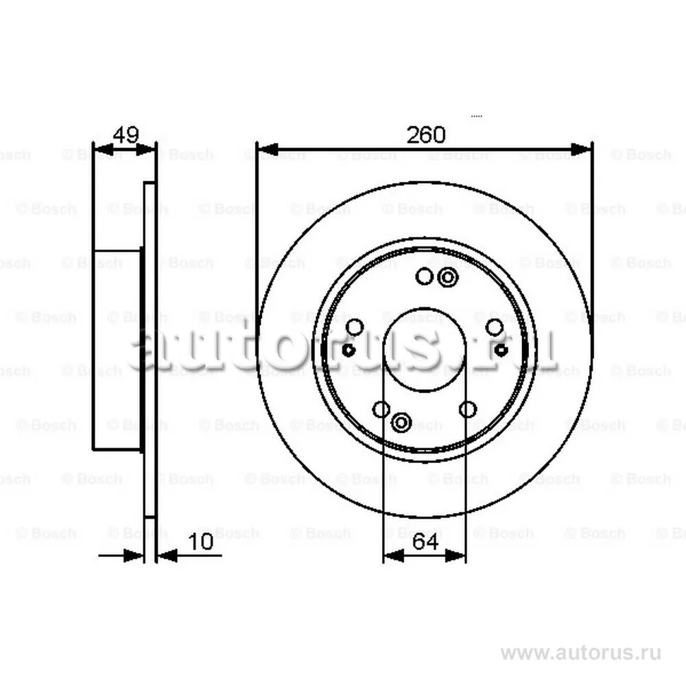 Диск тормозной задний BOSCH 0986479450