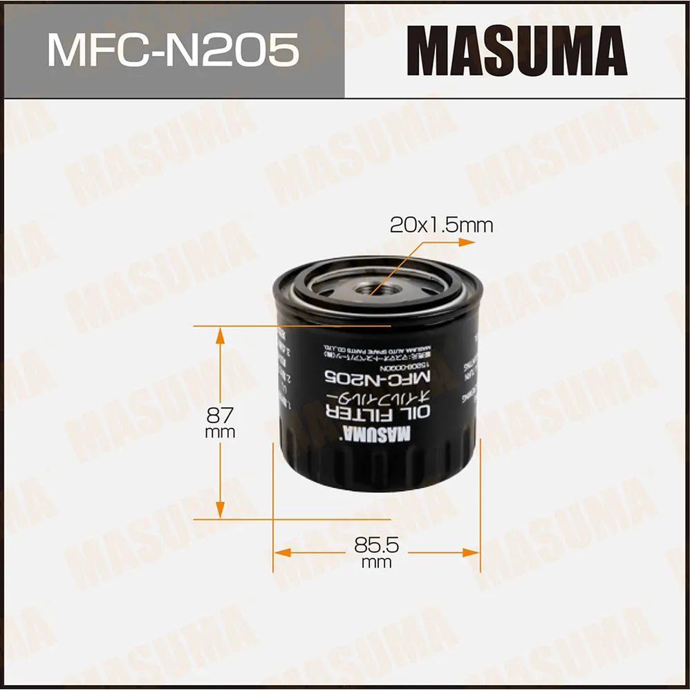 Фильтр масляный INFINITI FX30D MASUMA MFC-N205