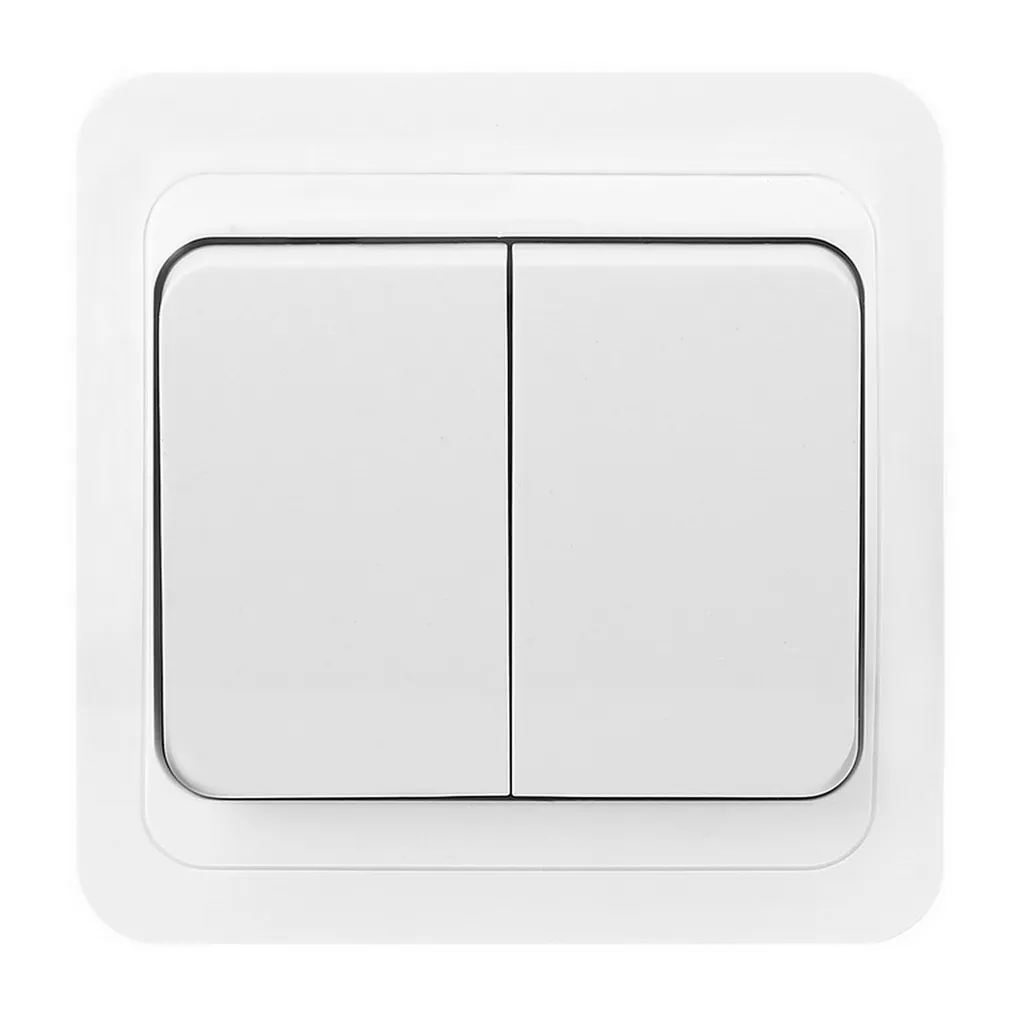 Выключатель 2-клавишный 10а белый, керамика марс SMARTBUY SBE-02W-10-SW2-0-C