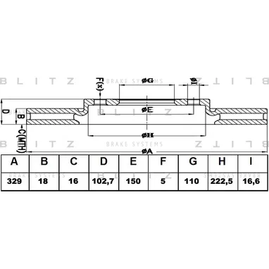 Диск тормозной задний вентилируемый TOYOTA LAND CRUISER 100 98-> BLITZ BS0351