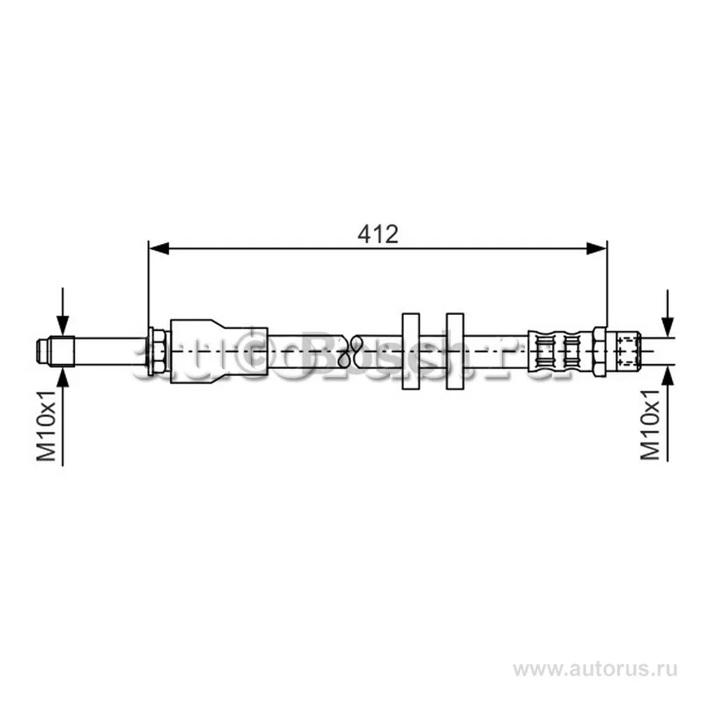 Шланг тормозной VOLVO XC90 2.5-4.4 02- 412 мм передний