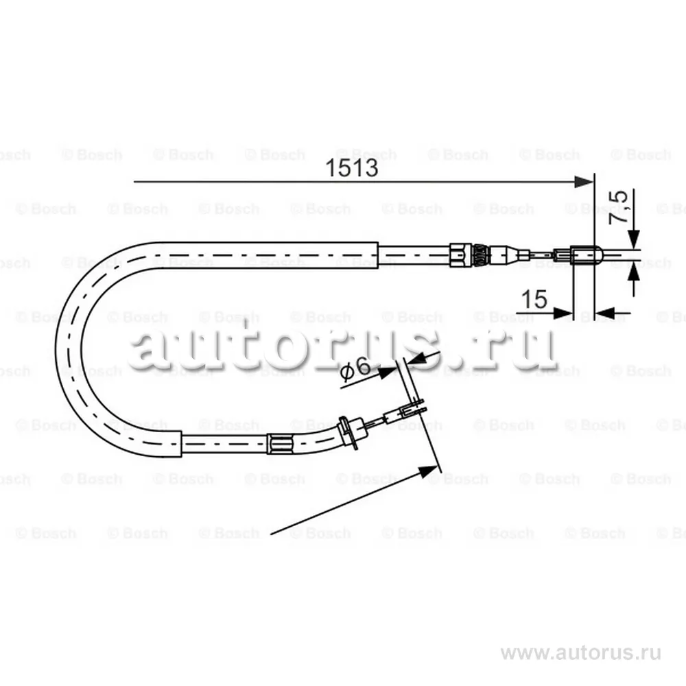 Трос стояночного тормоза BOSCH 1 987 477 852