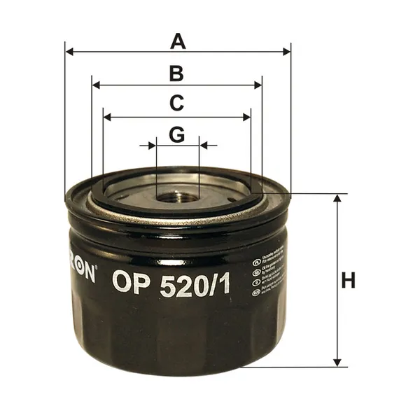 Фильтр масляный ВАЗ 2108-09 FILTRON OP520/1