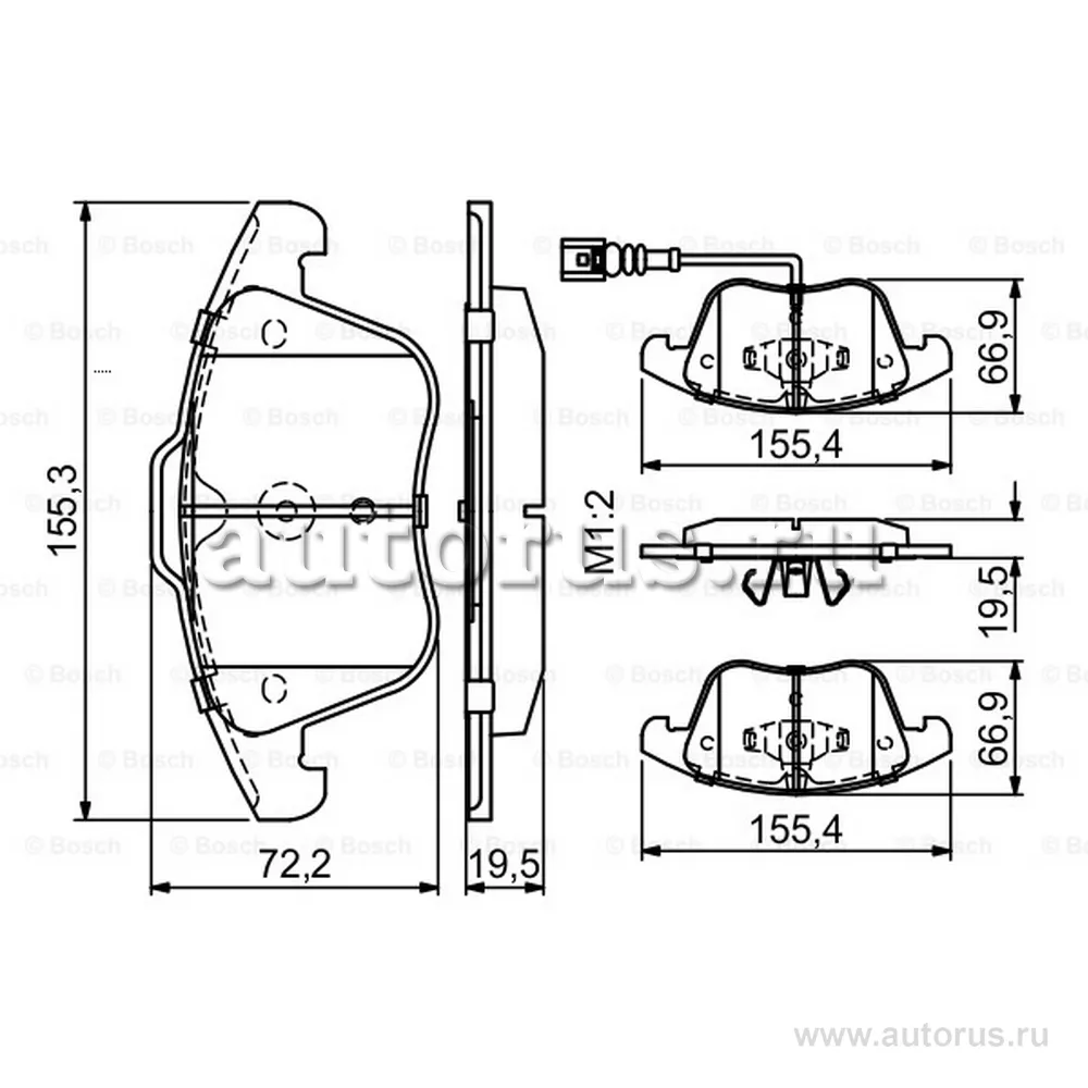 Колодки тормозные передние BOSCH 0 986 494 372