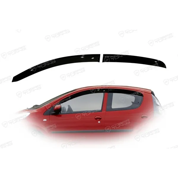 Дефлектора на окна Citroen C1 Hb 5d 2005-2014/Peugeot 107 Hb 5d 2005-2014 EuroStandard деф.окон Cobra Tuning CE42405