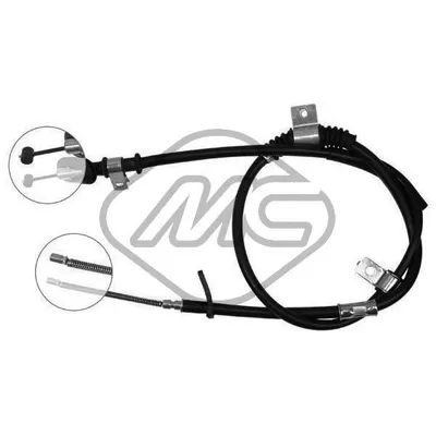 Трос ручника HYU COUPE ALL (DRUM BRAKE) DX-RH Metalcaucho 81977