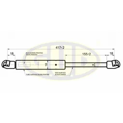 АМОРТИЗАТОР БАГАЖНИКА REN MEGANE II (BM0_)(CM0_) 11/02- F3 500N L417/155MM G.U.D GGS020457