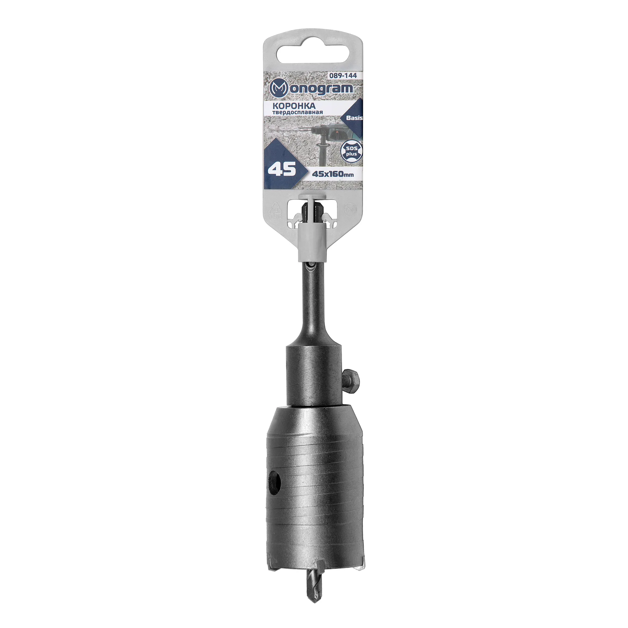 Коронка твердосплавная по бетону MONOGRAM Basis 45х50/160 мм с адаптером SDS-plus Monogram 089-144