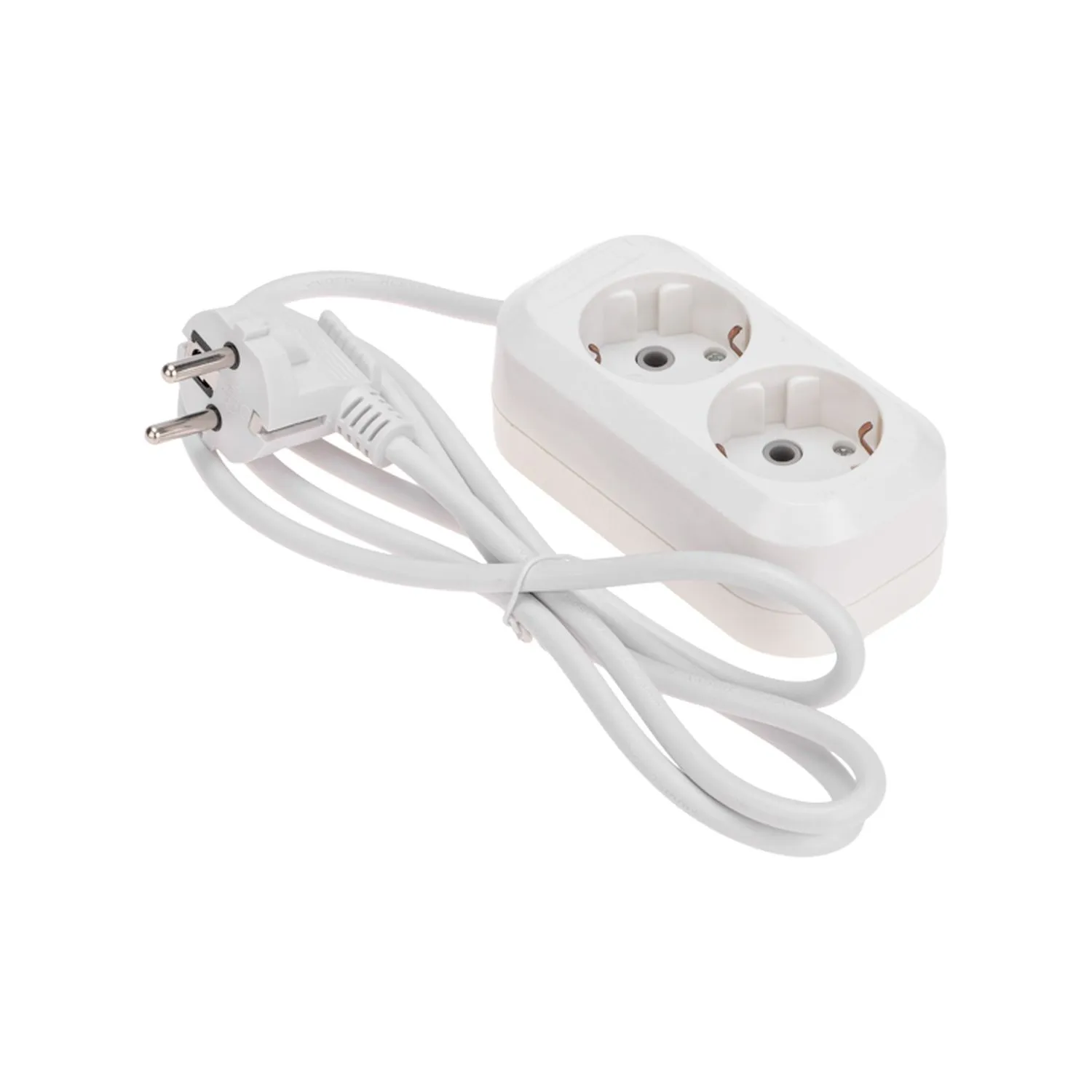 Удлинитель 2 гнезда, 1,5м, 3х0,75мм?, с/з, белый PROconnect 13-4202