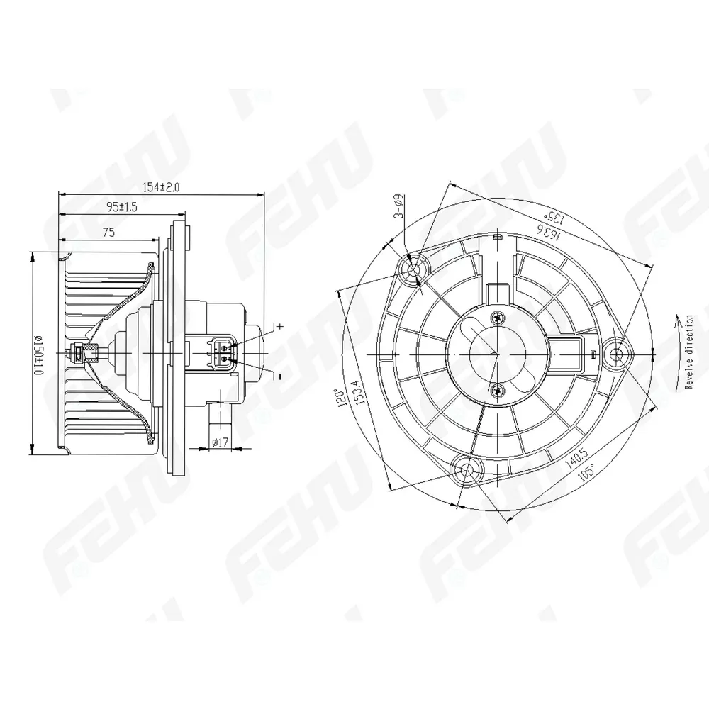 Электровентилятор отопителя VAZ 1118/2170 A/C Panasonic FEHU FFH1150