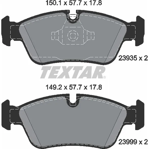 Колодки тормозные передние TEXTAR 2393501