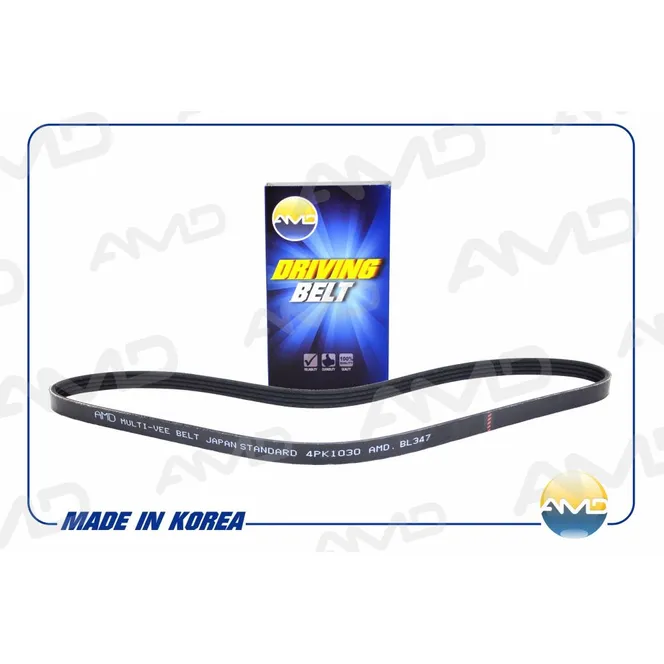 Ремень 4PK1020 поликлиновый, кондиционера, гидроусилителя 0K20B-15-909AMD.BL347 AMD
