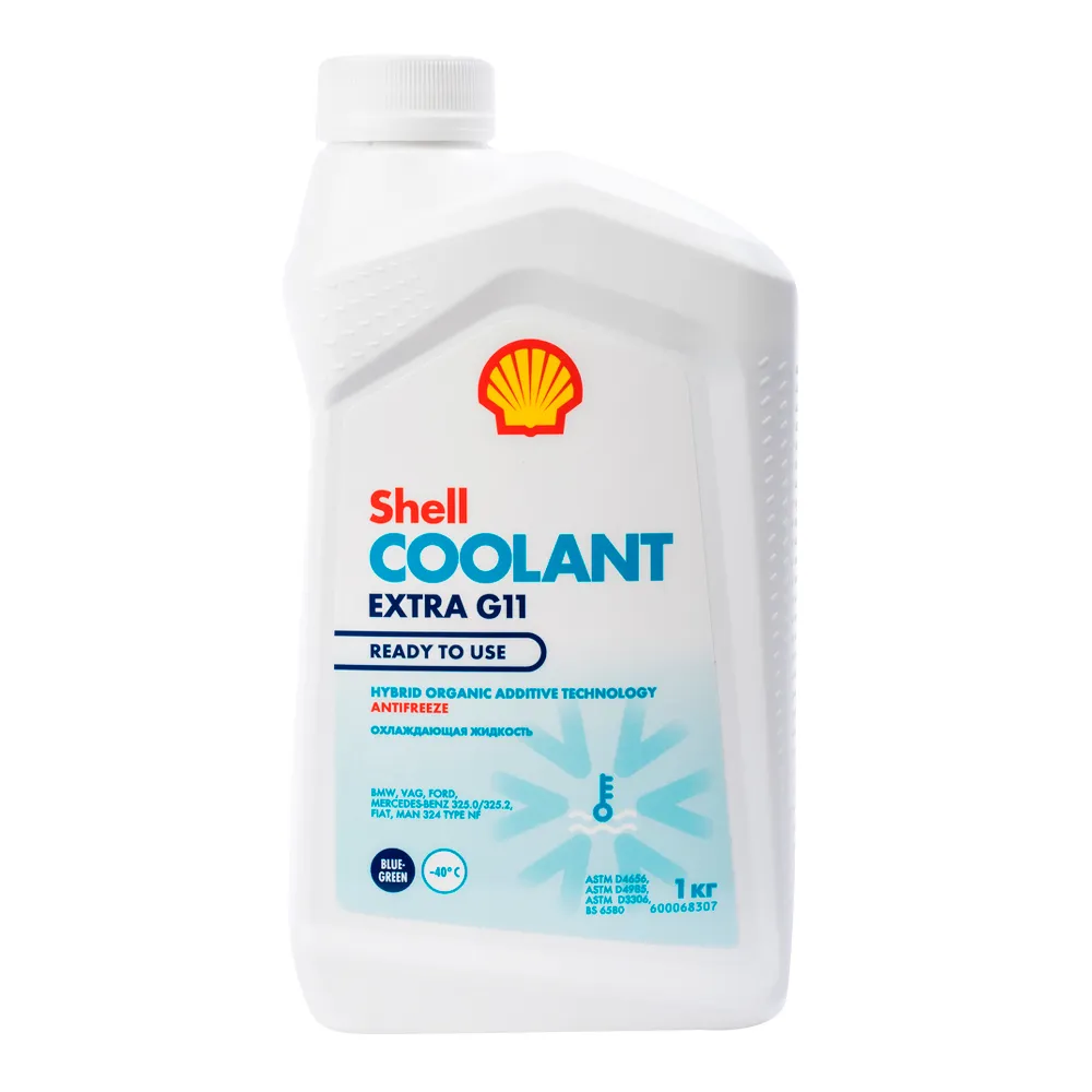Антифриз SHELL Coolant Extra G11 готовый -40C сине-зеленый 1 кг 550062769