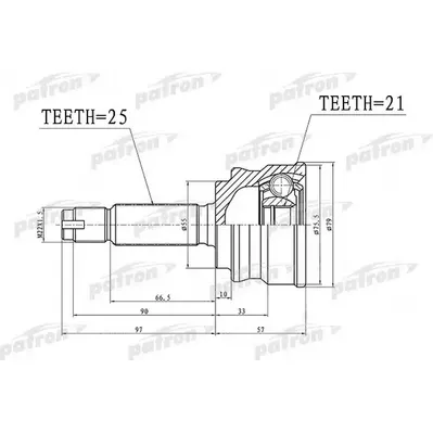 ШРУС наружный 25x55x21 MITSUBISHI COLT Z21A/Z22A/Z23A/Z PATRON PCV1386
