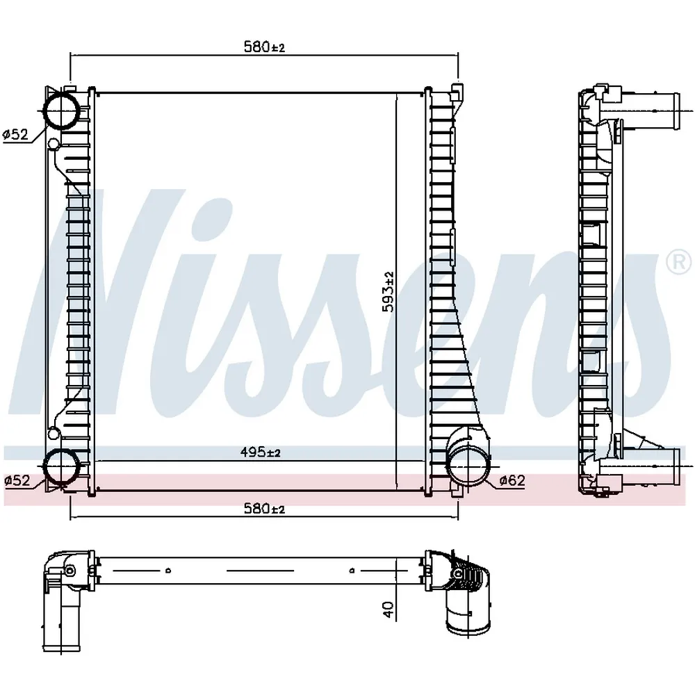Интеркулер LAND ROVER DISCOVERY/RANGE ROVER SPORT 3.0TD 09-/05- NISSENS 96422