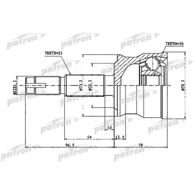 ШРУС наружный 25x52,5x30 MITSUBISHI COLT/COLT PLUS Z27A PATRON PCV1766