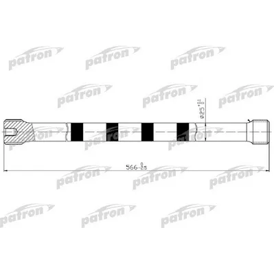 Торсион прав RENAULT KANGOO L565мм, 30-31 зуб. PATRON PTB1002