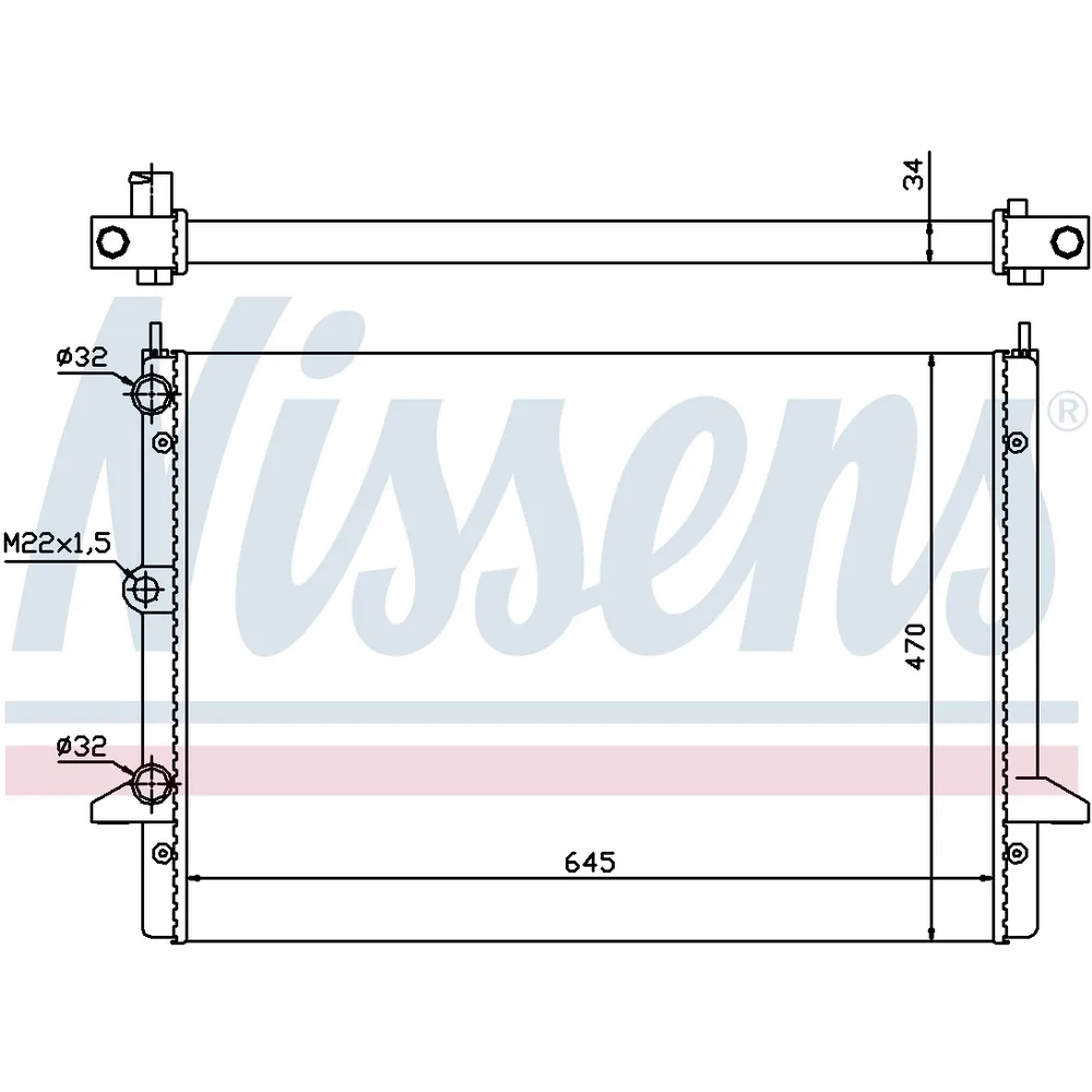 Радиатор FORD Galaxy 2.8/V6 11/95-04/00.VW Sharan 2.8/VR6 0 NISSENS 63992