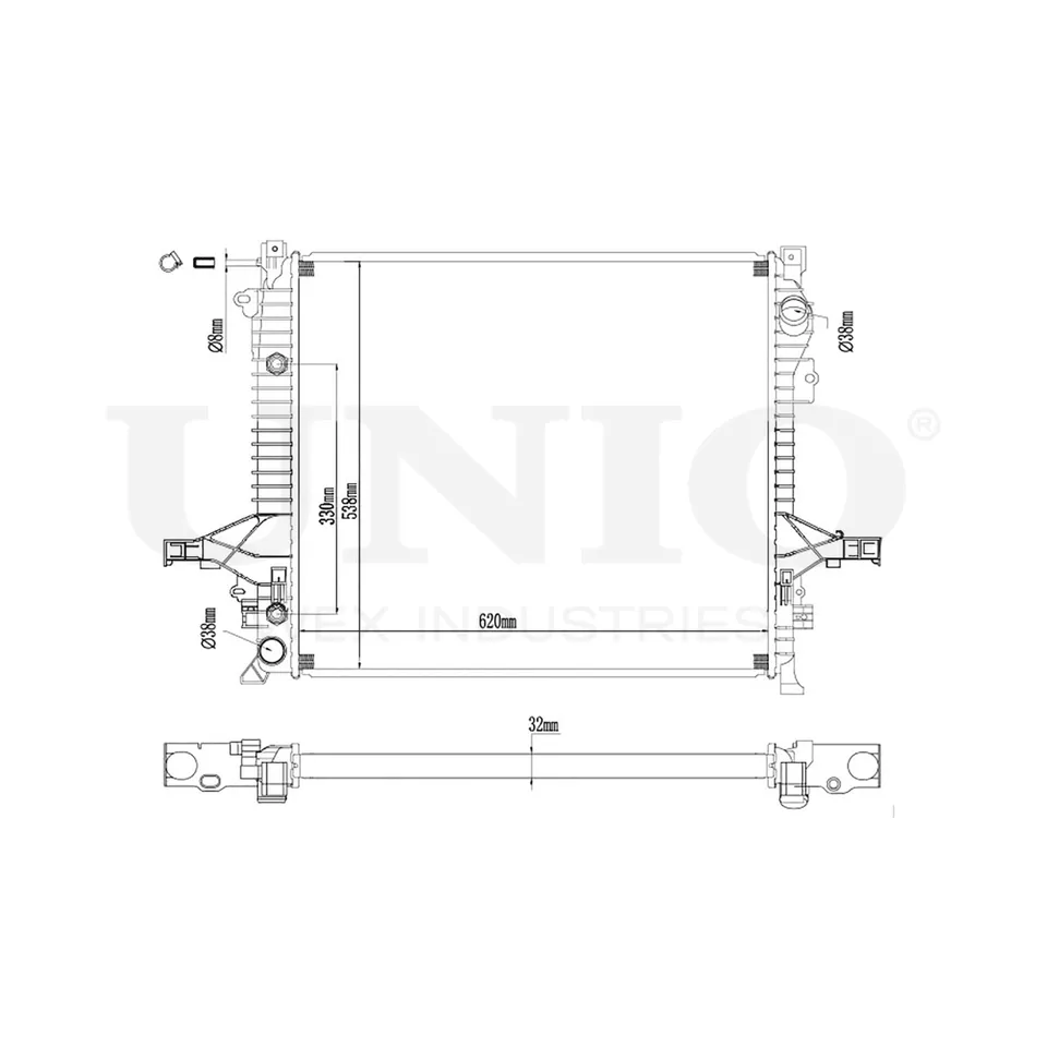 Радиатор охлаждения двигателя UNIO RAD-10031