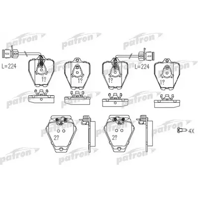 Колодки тормозные дисковые передн AUDI: 100 94-94, 100 Avant 94-94, A8 94-02 PATRON PBP985