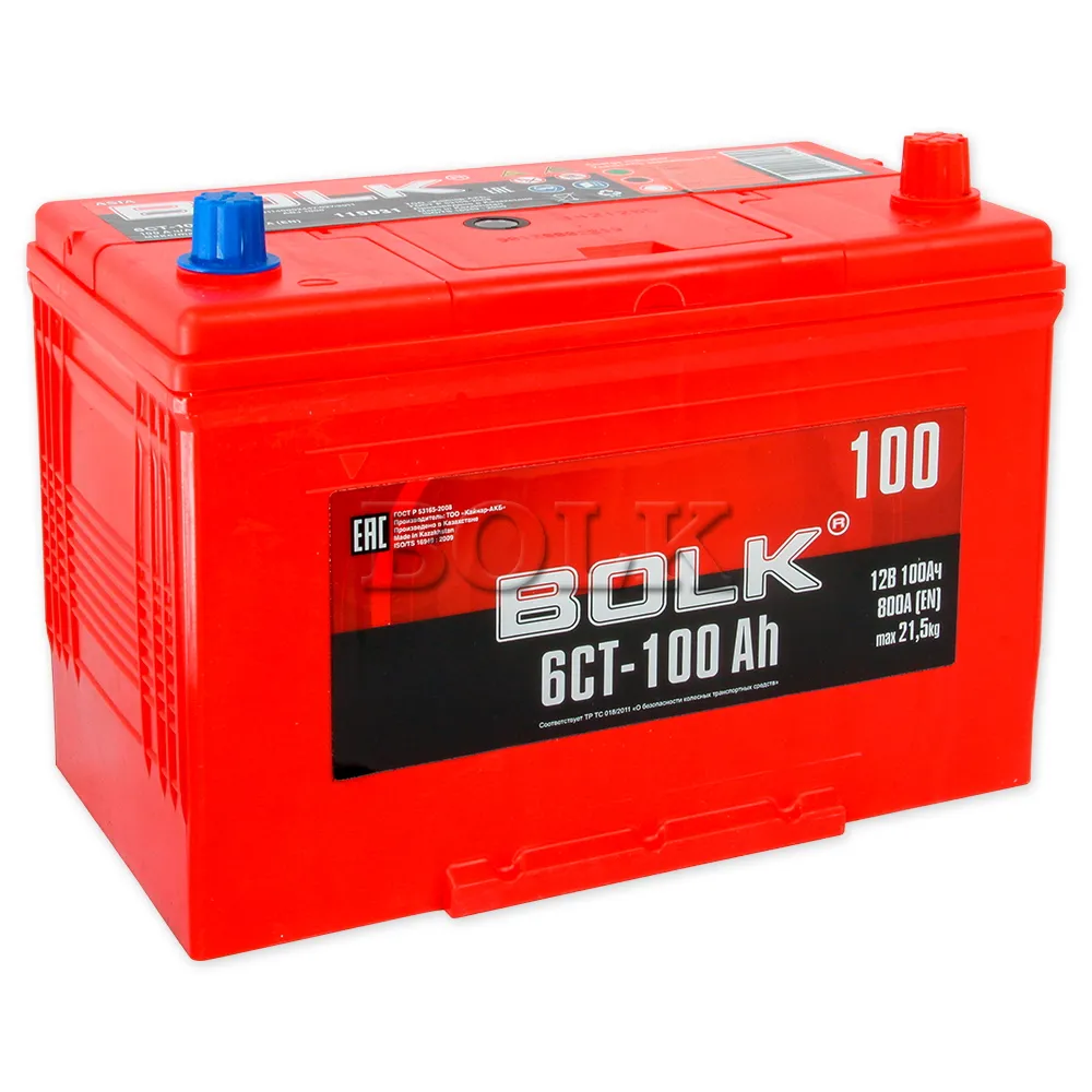 Аккумулятор BOLK ASIA 100 А/ч обратный R+ 304x173x220 D31 EN 800 А