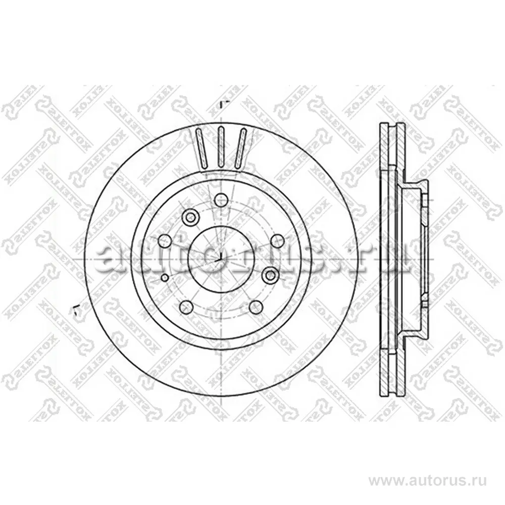 Диск тормозной передний MAZDA 626 1.8/2.0/2.2 87> STELLOX 60203220V_SX