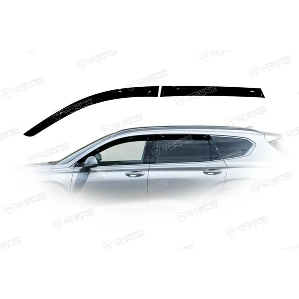Дефлектора на окна Hyundai Santa Fe IV 2018EuroStandard деф.окон Cobra Tuning HE26418