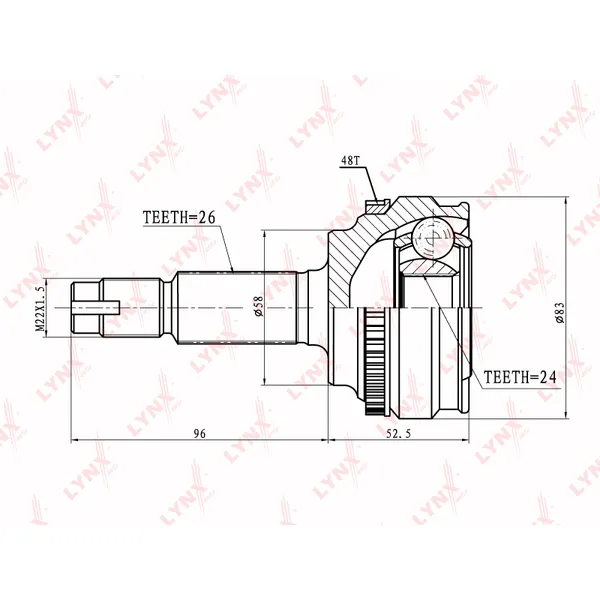 ШРУС наружный LYNXauto CO-7520A