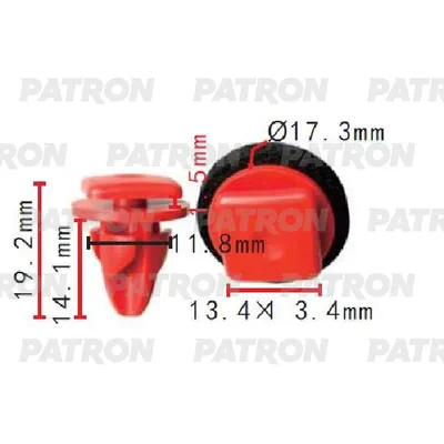 Клипса пластмассовая Chrysler применяемость: обшивка двери PATRON P371642