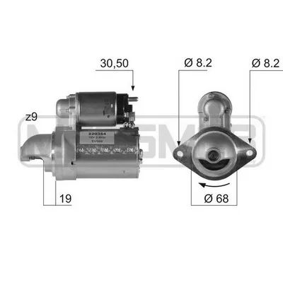 Стартер 12V 0,8 Kw