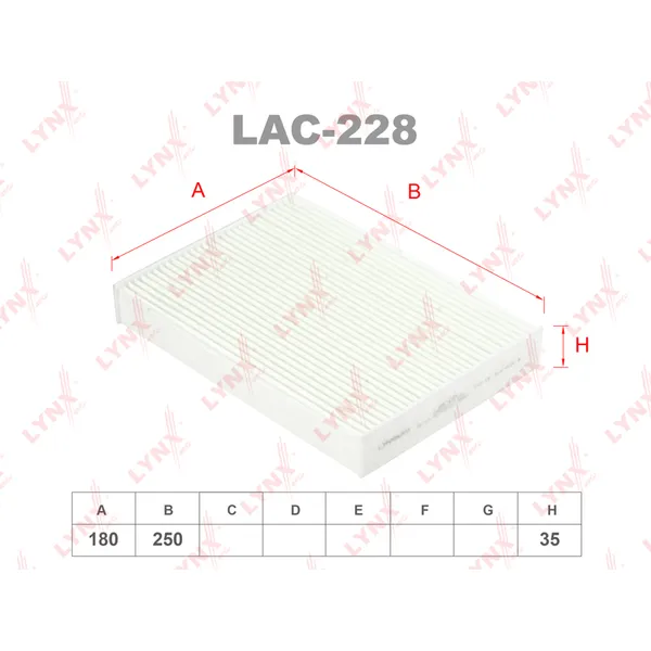 Фильтр салонный LYNXauto LAC-228