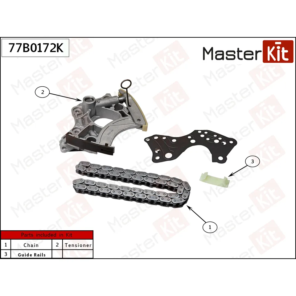 Комплект цепи распредвала VAG CAUA,BAR MASTERKIT 77B0172K