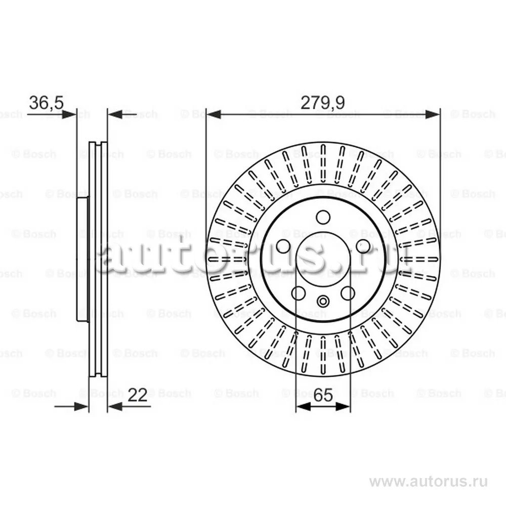 Диск тормозной передний BOSCH 0986479911