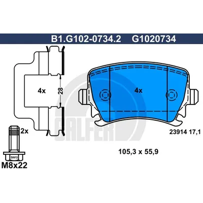 Колодки торм.зад. GALFER b1g10207342