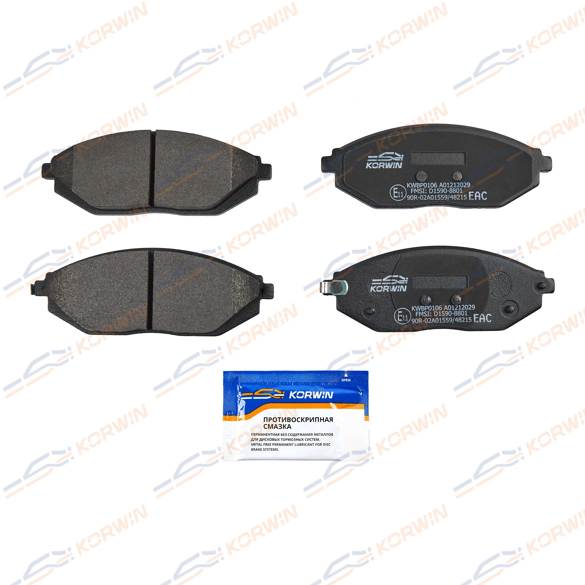 Колодки тормозные перед. Chevrolet Spark (M300) 10- KORWIN KWBP0106