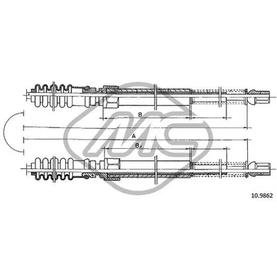 Трос ручника PGT 309B-309D-L408G Metalcaucho 80930
