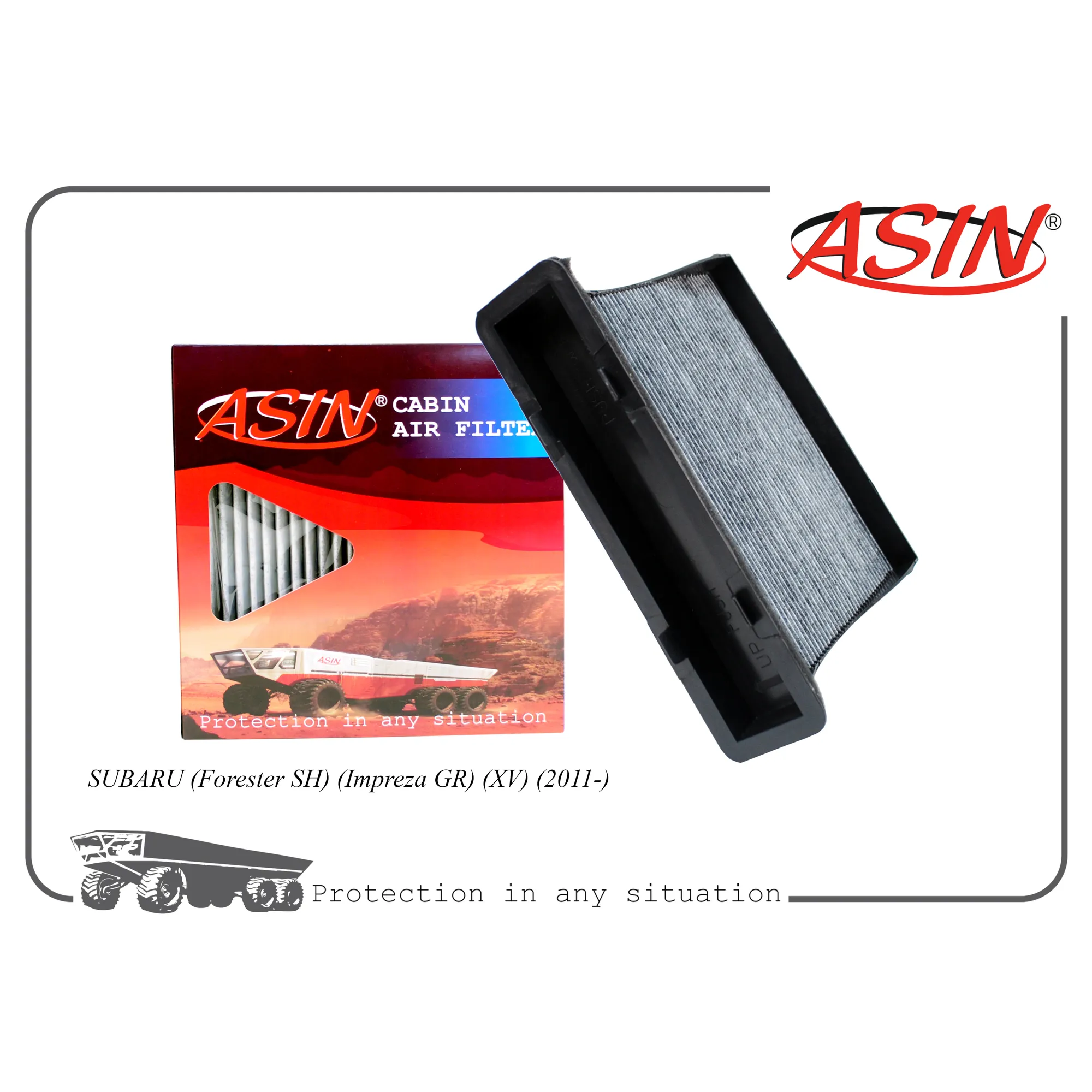 Фильтр салонный 72880-FG000/ASIN.FC288C (угольный) ASIN ASIN ASINFC288C
