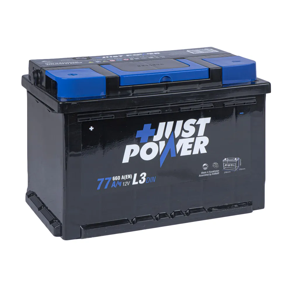 Аккумулятор JUST POWER+ 77 А/ч прямой L+ 278x175x190 L3 EN 660 А