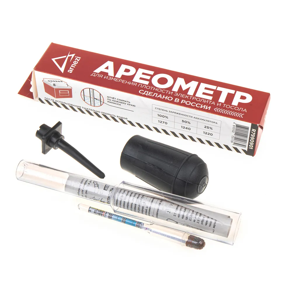 Ареометр универсальный (электролит + тосол) в бумажной коробке ARNEZI R7990901