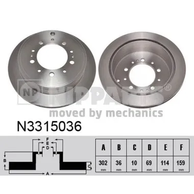 Диск тормозной MITSUBISHI OUTLANDERASX 12- NIPPARTS N3315036