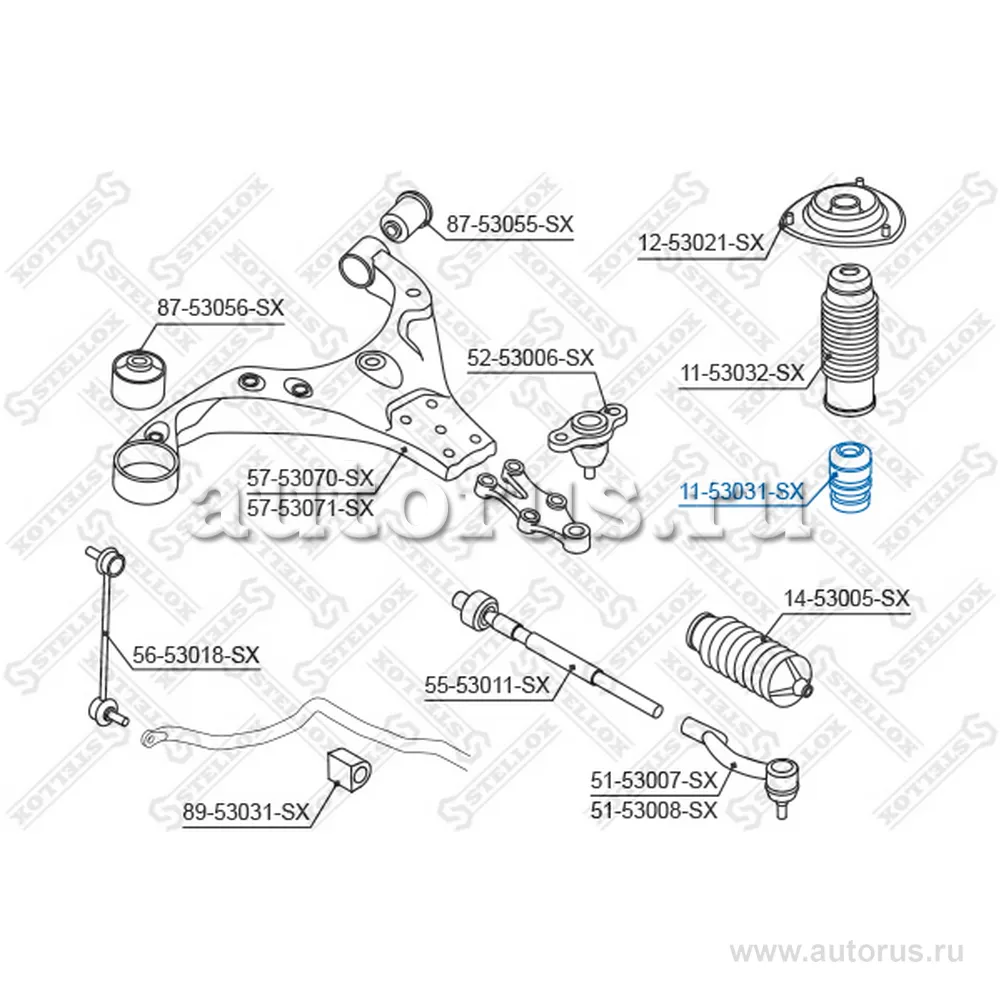 Отбойник амортизатора Hyundai Tucson, KIA Sportage II 04> STELLOX 11-53031-SX