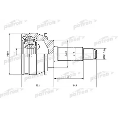 ШРУС наружн к-кт 27x56x22 SUBARU: Impresa/Legasy 89- PATRON PCV1247