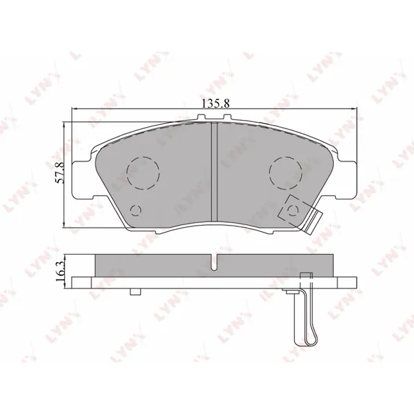 Колодки тормозные передние LYNXauto BD-3406