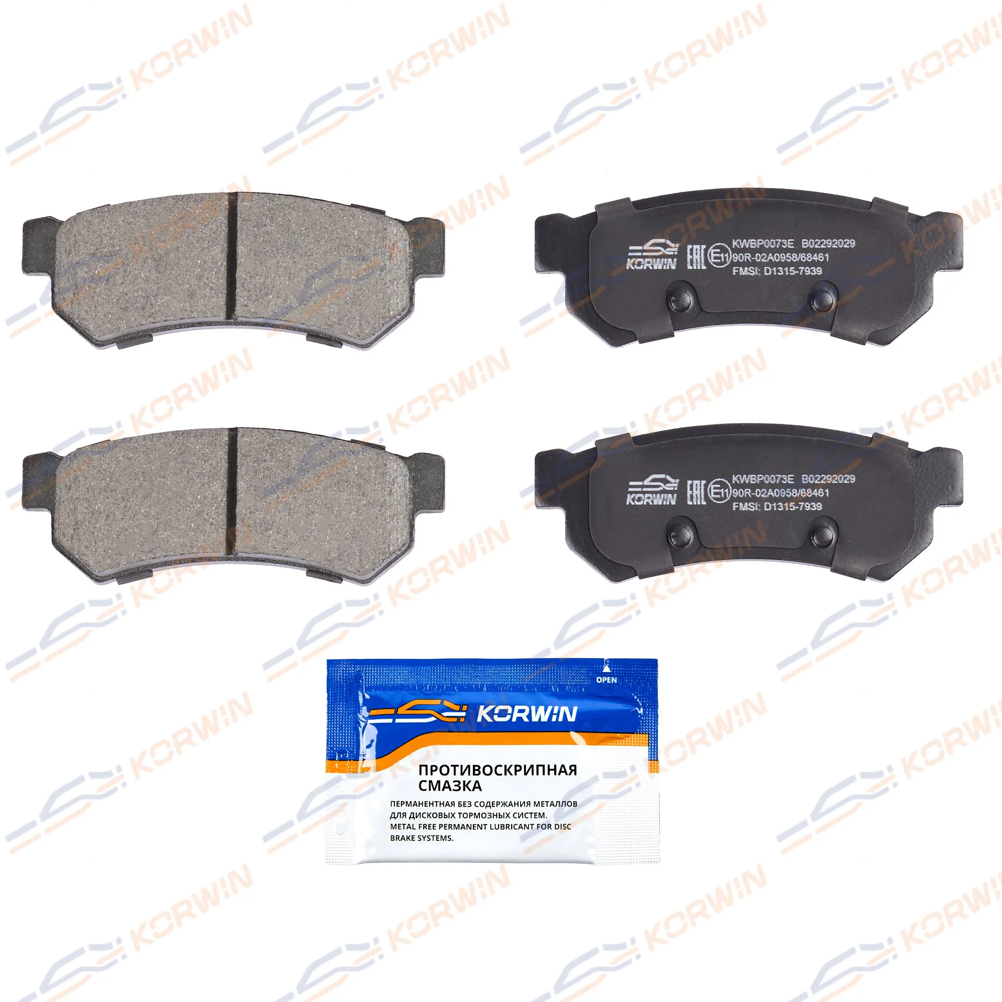 Колодки тормозные зад. ECOLine. Chevrolet Lacetti (J200) 05-/Daewoo Gentra 13- KORWIN KWBP0073E