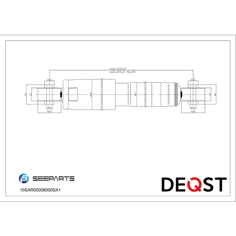 Амортизатор задний CHEVROLET CAPTIVA / OPEL ANTARA 06H; B4 DEQST 10SAR00008000
