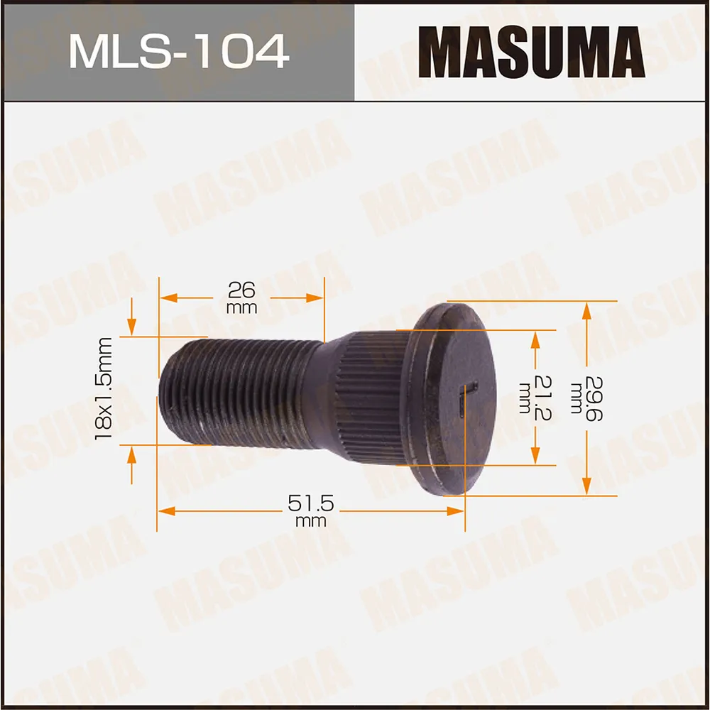 Шпилька колесная! M18x1.5 Isuzu MASUMA MLS104
