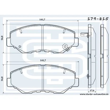 Колодки тормозные HONDA CR-V II передние STARKE 179-815