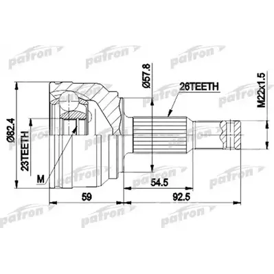 ШРУС наружн к-кт 26x57.7x23 EMPI 87-9117, CHRYSLER: NEO PATRON PCV9117