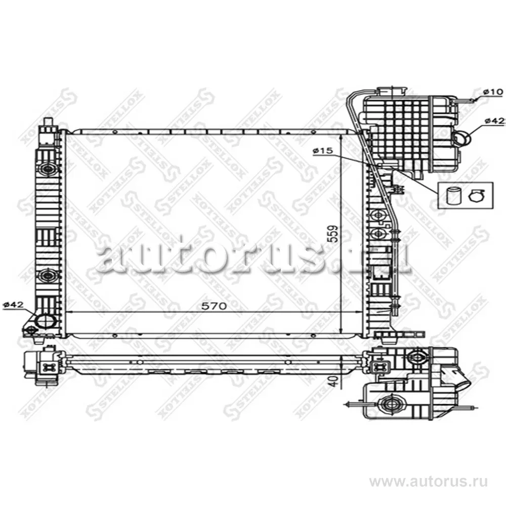 Радиатор системы охлаждения АКПП MB Vito 2.2CDi 99-03 STELLOX 10-25873-SX